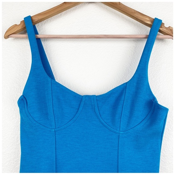 Zara Blue Corset Stitch Mini Dress Size Small‎ - Picture 9 of 13
